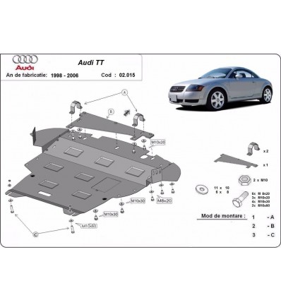 Cubre carter metalico Audi TT (Desde 1998 hasta 2006)