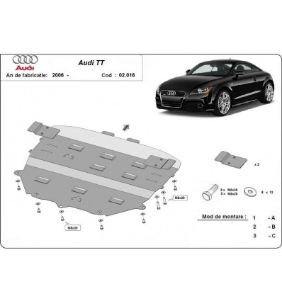 Cubre carter metalico Audi TT (Desde 2006 hasta 2014)