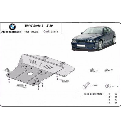 Cubre carter metalico BMW Serie 5 E39 (Desde 1995 hasta 2003)