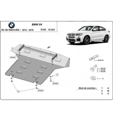 Cubre carter metalico BMW X4 (Desde 2014 hasta 2018)