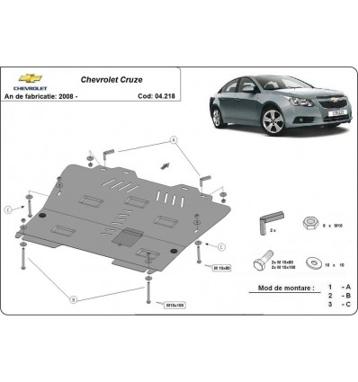 Cubre carter metalico Chevrolet Cruze (Desde 2008 hasta 2016)