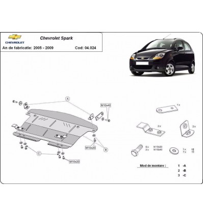 Cubre carter metalico Chevrolet Spark (Desde 2005 hasta 2009)