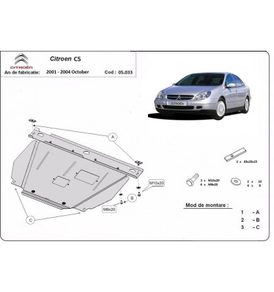 Cubre carter metalico Citroen C5 (Desde 2001 hasta 2004)