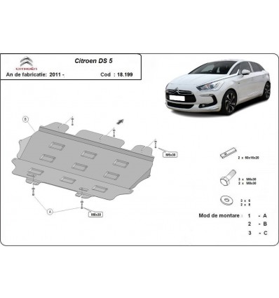 Cubre carter metalico Citroen DS5 (Desde 2011 hasta 2022)