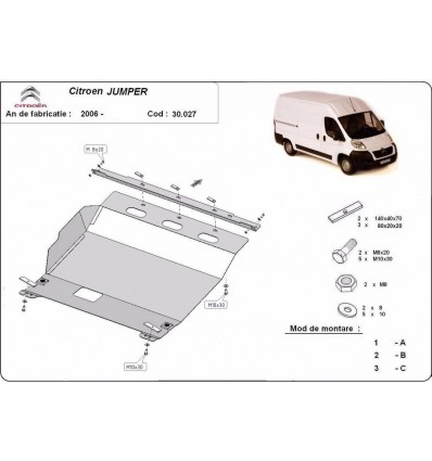 Cubre carter metalico Citroen Jumper (Desde 2006 hasta 2022)