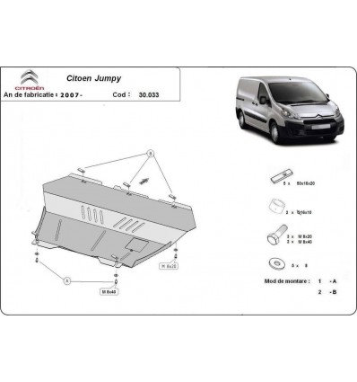 Cubre carter metalico Citroen Jumpy (Desde 2007 hasta 2016)