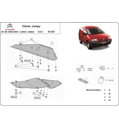 Cubre carter metalico Citroen Jumpy (Desde 1994 hasta 2006)