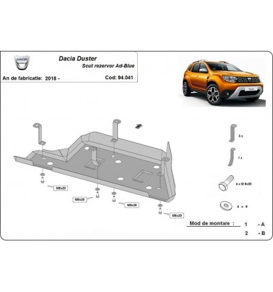 Protección del depósito de AdBlue Dacia Duster (Desde 2018 hasta 2022)