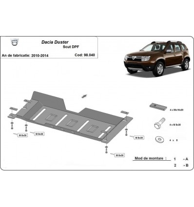 Protección DPF Dacia Duster (Desde 2010 hasta 2014)