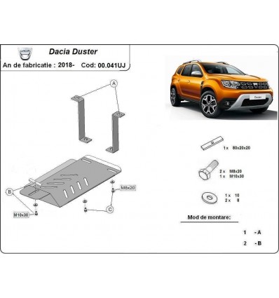 Protección del diferencial trasero Dacia Duster 4x4 (Desde 2018 hasta 2022)