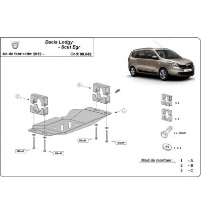 Cubre metálico para el sistema Stop & Go, EGR Dacia Lodgy (Desde 2012 hasta 2022)