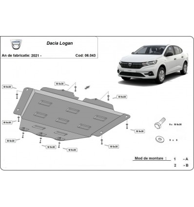 Cubre carter metalico Dacia Logan (Desde 2021 hasta 2022)