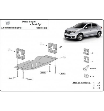 Cubre metálico para el sistema Stop & Go, EGR Dacia Logan 2 (Desde 2012 hasta 2020)