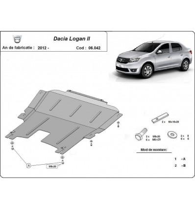 Cubre carter metalico Dacia Logan 2 (Desde 2012 hasta 2020)