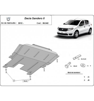 Cubre carter metalico Dacia Sandero 2 (Desde 2012 hasta 2020)