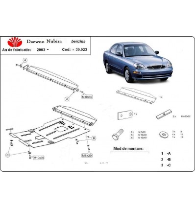 Cubre carter metalico Daewoo Nubira (Desde 2003 hasta 2009)