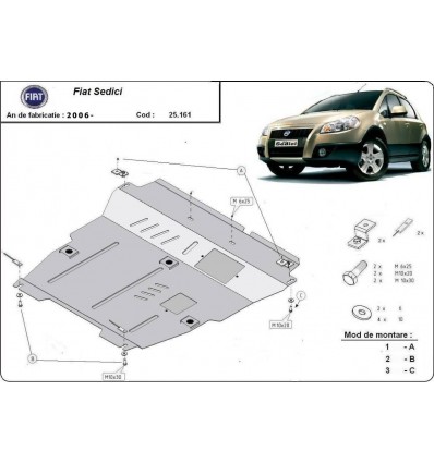 Cubre carter metalico Fiat Sedici (Desde 2006 hasta 2022)