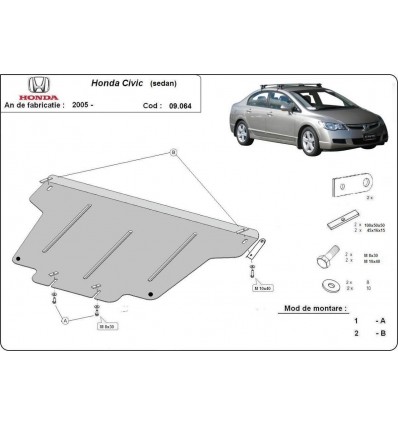 Cubre carter metalico Honda Civic (berlin) (Desde 2005 hasta 2015)