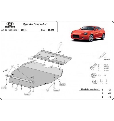 Cubre carter metalico Hyundai Coupé Gk (Desde 2001 hasta 2010)