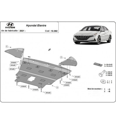 Cubre carter metalico Hyundai Elantra (Desde 2021 hasta 2022)