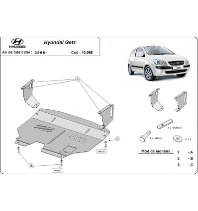 Cubre carter metalico Hyundai Getz (Desde 2006 hasta 2010)