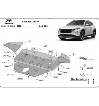 Cubre carter metalico Hyundai Tucson (Desde 2021 hasta 2022)