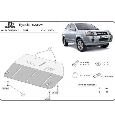 Cubre carter metalico Hyundai Tucson (Desde 2004 hasta 2015)