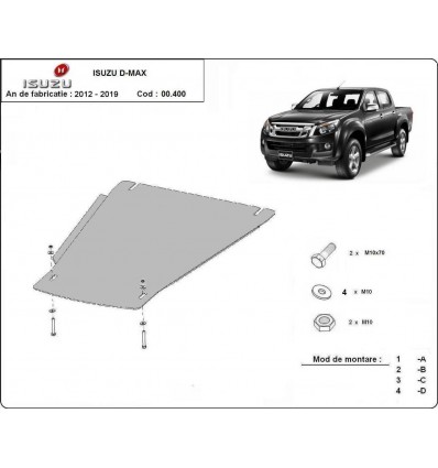 Protección del caja de cambios Isuzu D-Max (Desde 2012 hasta 2019)