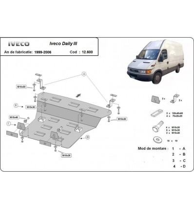 Cubre carter metalico Iveco Daily 3 (Desde 1999 hasta 2006)