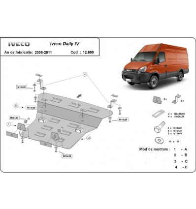 Cubre carter metalico Iveco Daily 4 (Desde 2006 hasta 2011)