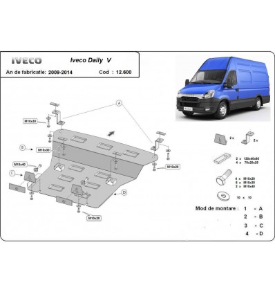 Cubre carter metalico Iveco Daily 5 (Desde 2009 hasta 2014)