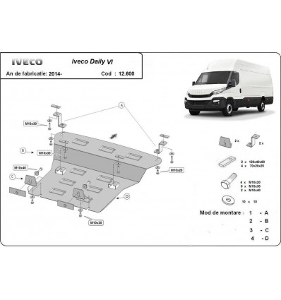 Cubre carter metalico Iveco Daily 6 (Desde 2014 hasta 2020)