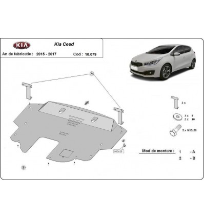 Cubre carter metalico Kia Ceed (Desde 2015 hasta 2017)