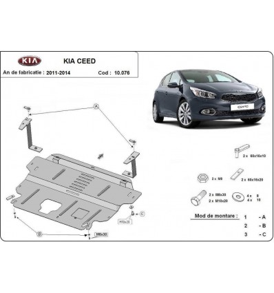 Cubre carter metalico Kia Ceed (Desde 2012 hasta 2018)