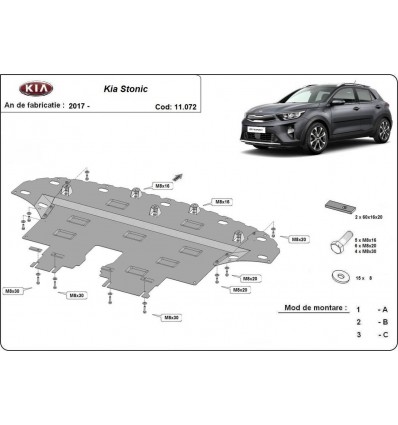 Cubre carter metalico Kia Stonic (Desde 2017 hasta 2022)