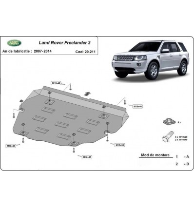 Cubre carter metalico Land Rover Freelander 2 (Desde 2007 hasta 2014)