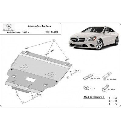 Cubre carter metalico Mercedes Clase A W176 (Desde 2012 hasta 2019)