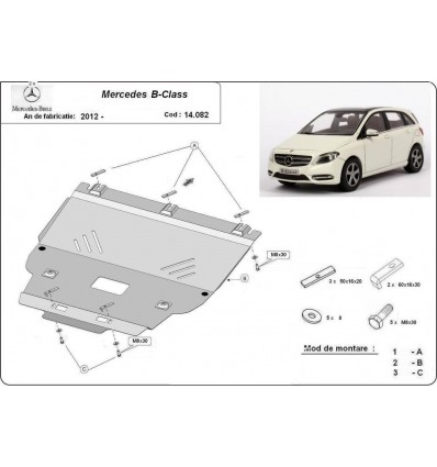 Cubre carter metalico Mercedes Clase B W246 (Desde 2011 hasta 2019)