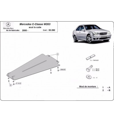 Protección del caja de cambios Mercedes C-Clase W203 (Desde 2000 hasta 2007)