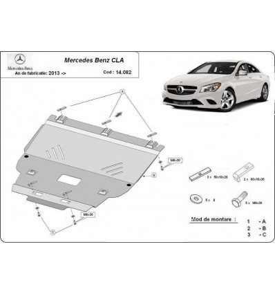 Cubre carter metalico Mercedes CLA X117 (Desde 2013 hasta 2019)