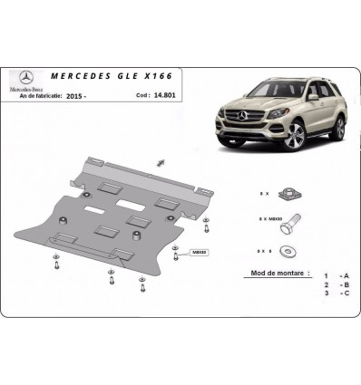 Cubre carter metalico Mercedes GL X166 (Desde 2015 hasta 2019)