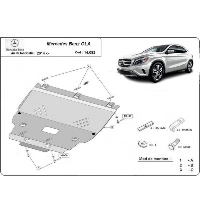 Cubre carter metalico Mercedes GLA X156 (Desde 2014 hasta 2019)