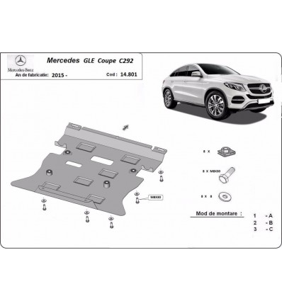 Cubre carter metalico Mercedes GLE Coupe C292 (Desde 2015 hasta 2019)