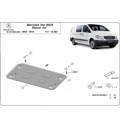 Cubre carter metalico Mercedes Vito W639 - 2.2 D 4x2 (Desde 2003 hasta 2014)