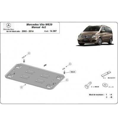 Cubre carter metalico Mercedes Viano W639 - 2.2 D 4x2 (Desde 2003 hasta 2014)