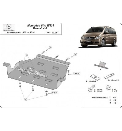 Protección del caja de cambios Mercedes Viano W639 - 2.2 D 4x2 (Desde 2003 hasta 2014)