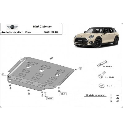 Cubre carter metalico Mini Clubman (Desde 2016 hasta 2022)