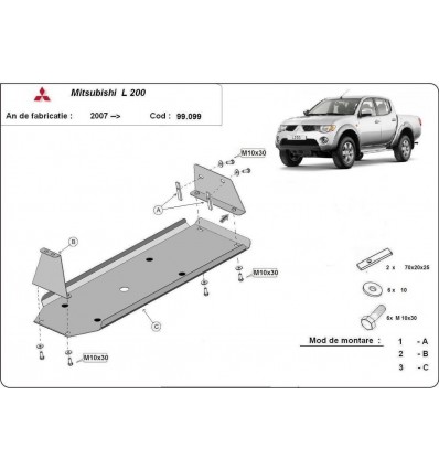 Protección del depósito de combustible Mitsubishi L 200 (Desde 2005 hasta 2015)