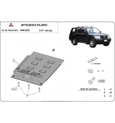 Protección del caja de cambios Mitsubishi Montero 3 (V60, V70) (Desde 1999 hasta 2007)